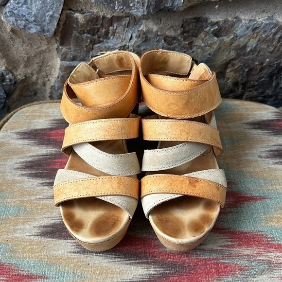 RAG & BONE $395 Addington SANDALS Leather Wooden Platform HEELS Brown Sz 8 US - Picture 2 of 8